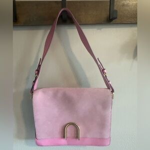 Pink Suede/leather Fossil Shoulder Bag